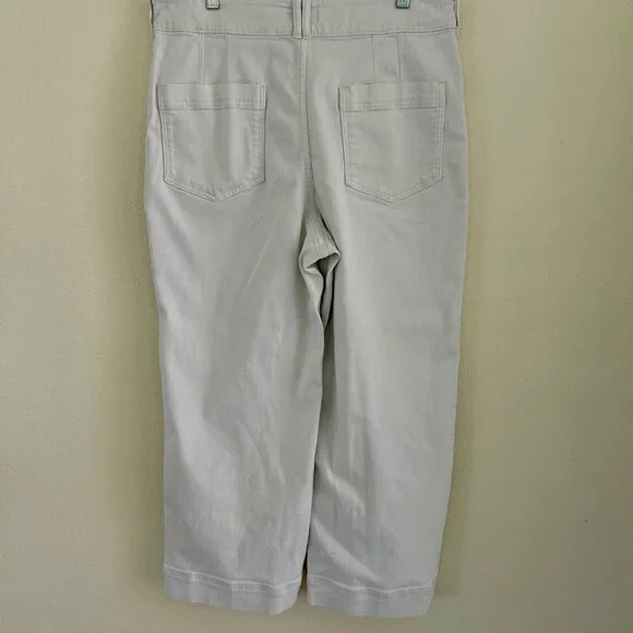 Anthropologie Pilcro Wide Leg Pants Women's White Denim Patch Panel High Rise 32 - Picture 2 of 10